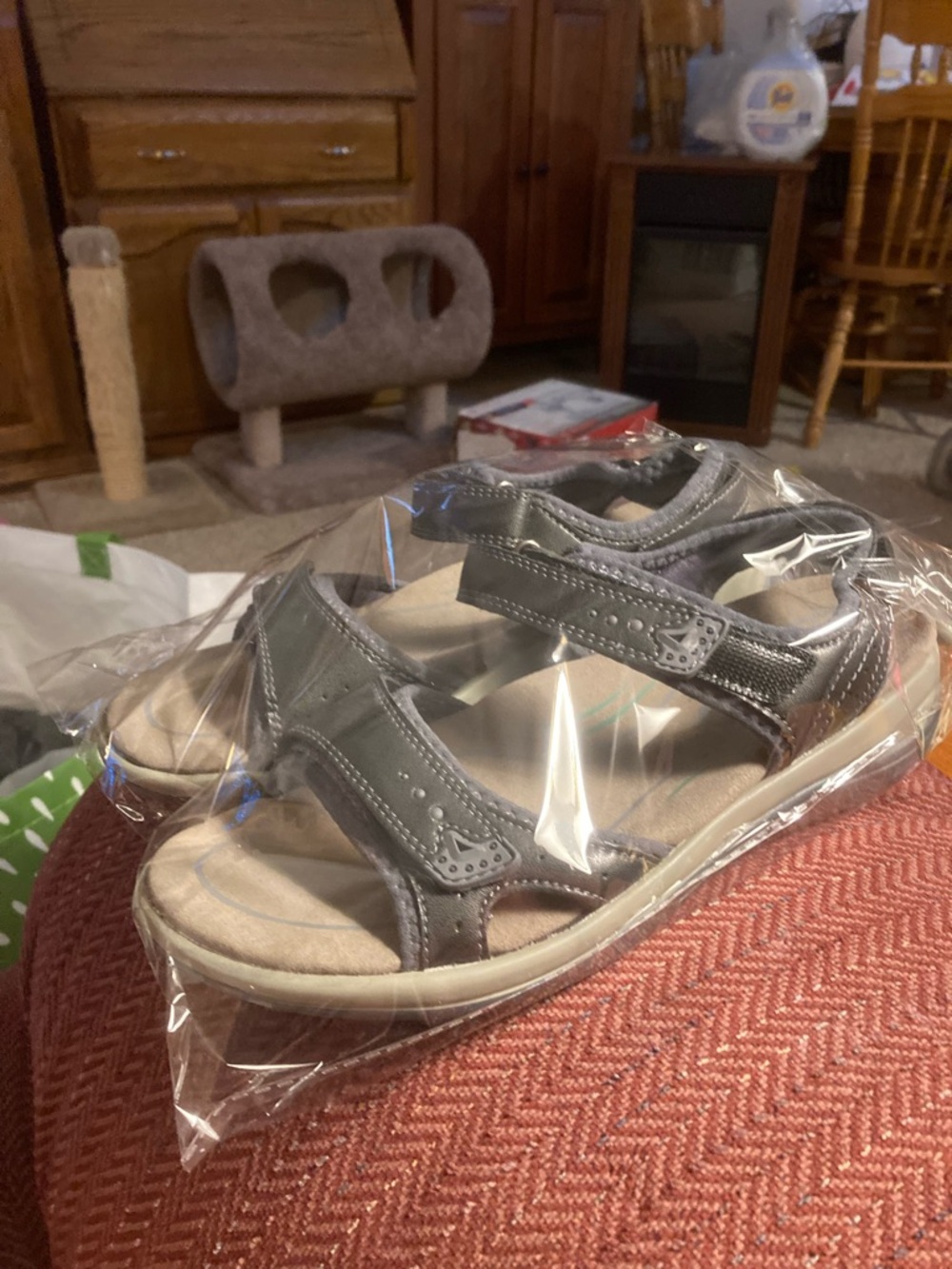 Women's Gray Adjustable Comfort Sport Sandals